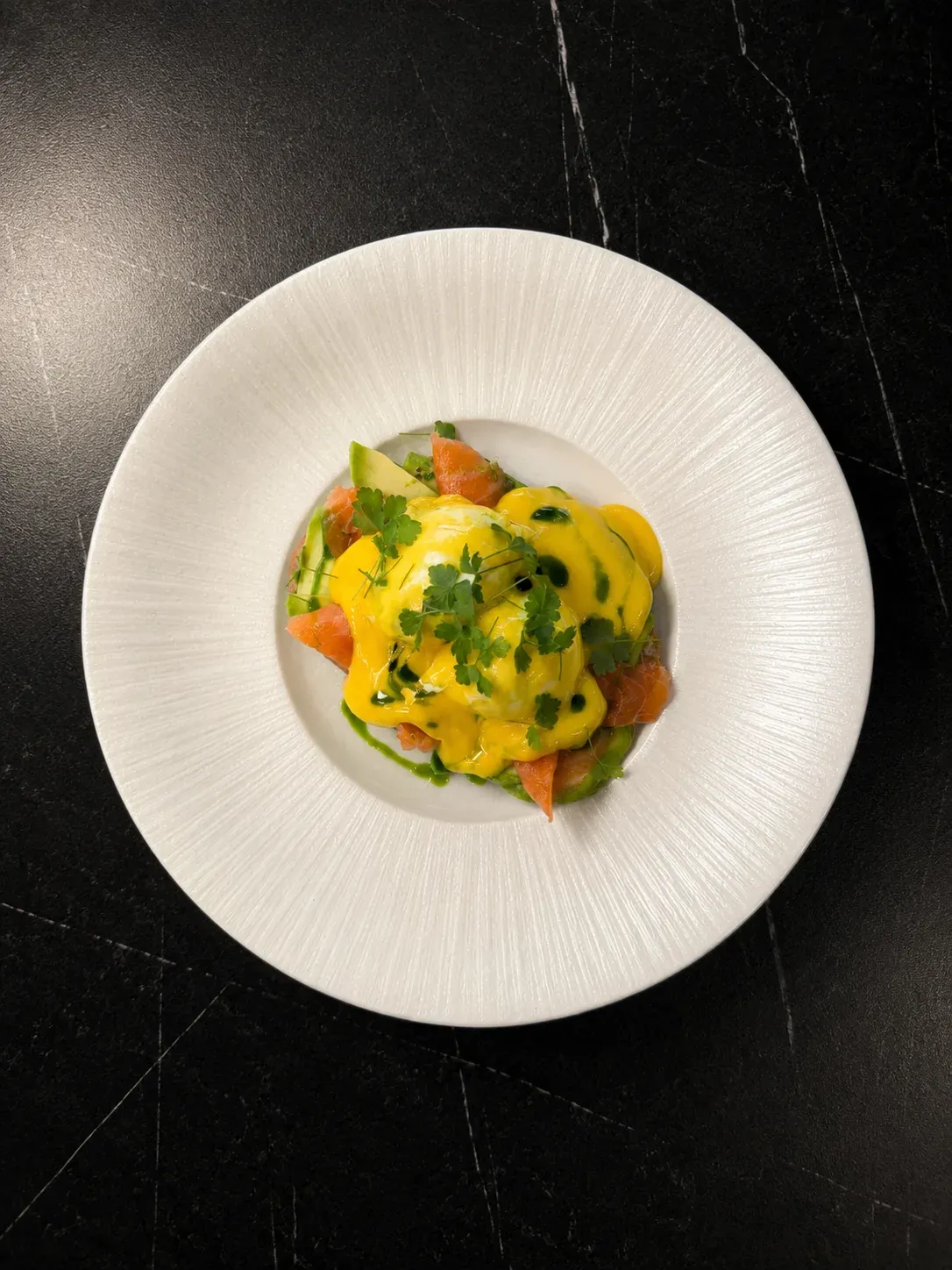 Wine Bread with Poached Egg and Trout
